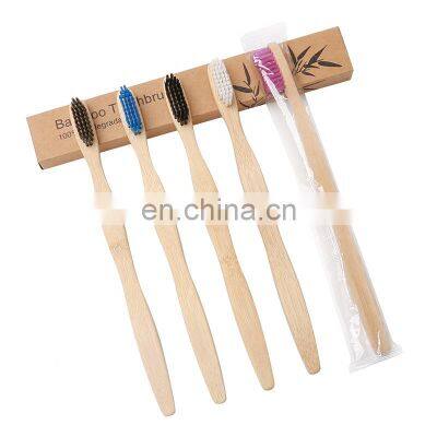 High Quality Adult Bamboo Toothbrush, Multicolor Square Handle Bamboo Toothbrush photo-4