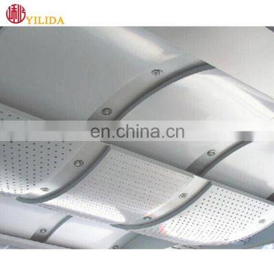 Decorative perforated metal sheet ceiling