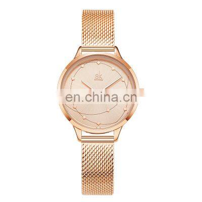 Custom OEM Japan Movement Quartz Watches K0142 Factory Price Stainless Steel Mesh Band Watch Bracelet Rose Gold Black Watch Lady