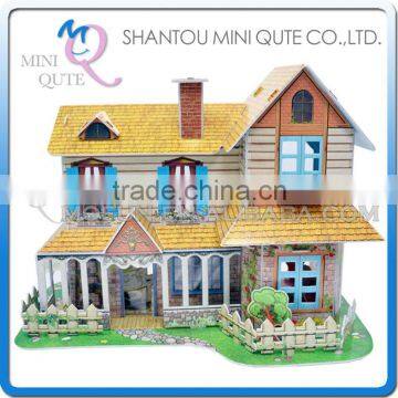 Mini Qute European Villa building blocks 3d paper puzzle diy model cardboard jigsaw puzzle game educational toy NO.B468-17