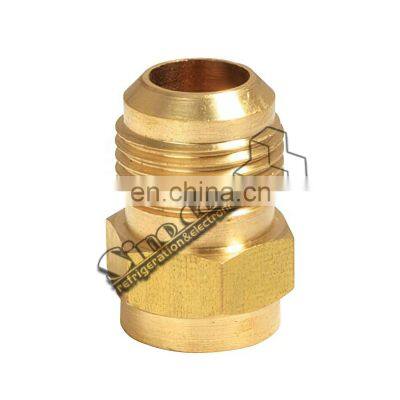 Коннектор, муфта, переходник, штуцер для крепления труб (nut fitting coupling connector adapter) для кондиционеров ВКХ (HVAC), медный, отлитый с фланцем, латунный фланцевый соединитель для холодильного оборудования photo-2