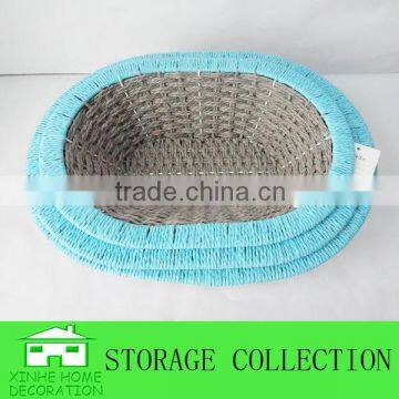 S/3 Oval Shape Handwoven Paper Rope Baskets