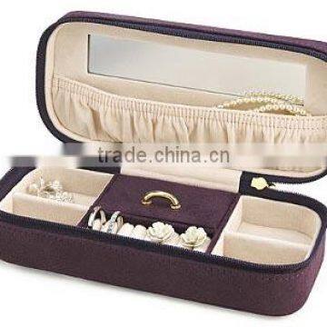 Custom Make Faux Leather Small Travel Jewelry Case, Jewelry Boxes With Key Lock,custom Jewelry Boxes Packaging Case With Mirror photo-3