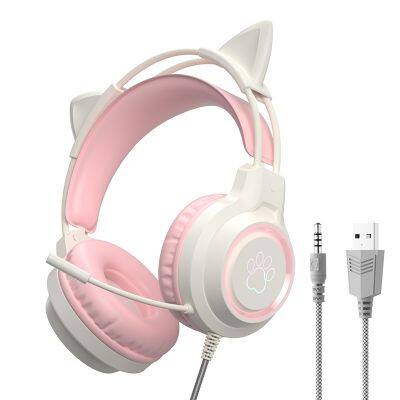 SY-G35 cross-border hot cat ear foreign trade electronic sports headset student computer headset headset wired game Headphones