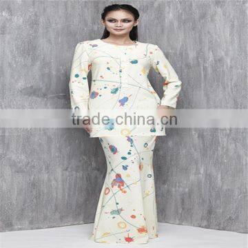 Islamic clothing modern cotton baju kurung fashion long sleeve malaysia cotton baju kurung