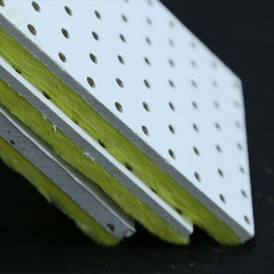 Soundproof Perforated Gypsum Board With Glass Wool Insulation Layer Fire Rated Gypsum Panel photo-5