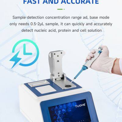 Tuohe Ultra-Micro Spectrophotometer UV Tnano-800 Laboratory Photometer for 0.5-2ul Sample Detection of Nucleic Acids, Proteins, and Cell Solutions