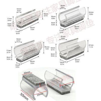 Chair Pad With Locating Peg Plastic Chair Leg Floor Protectors With Felt Pads 22mm Non-Slip Chair Legs Tips Caps for Round Sled Base Chair Leg