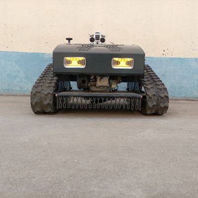 Industrial Grade Gasoline Electric Hybrid Single Cylinder Fast Weeding Rubber Track Remote Brush Mower With 550mm Cutting Width photo-2