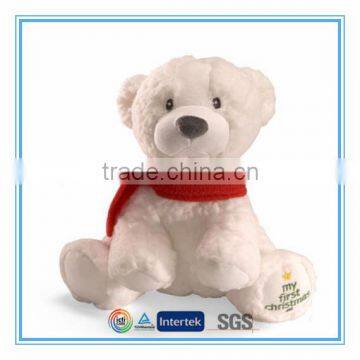 2013 christmas gift plush polar bear custom logo