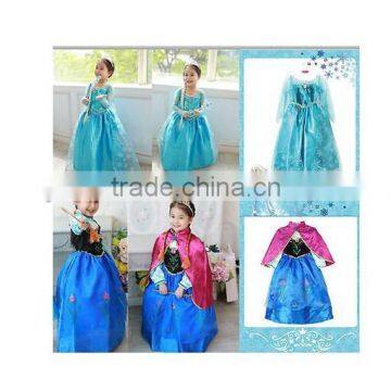 wholesale cheap Frozen Princess Girl Queen Elsa Anna Cosplay Costume Party Fancy Dress B