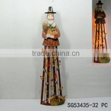 wholesale hot sale farmer with led light metal craft home decoration