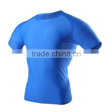 (OEM/ODM Factory)2016 new arrival short sleeve quick dry men compression wear quick dry cycling tops for men