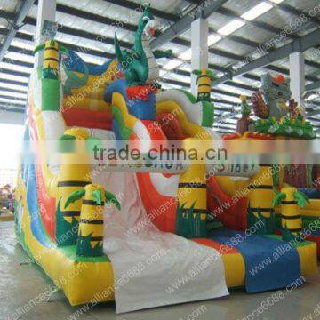 Manufacturer direct sell inflatable water slide with pool/0.55mm PVC tarpaulin made slide with pool