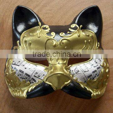 Black Cat Mask With White Music