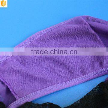 OEM Undergarment Supply Purple Eyelash Lace Fabric Tanga photo-6