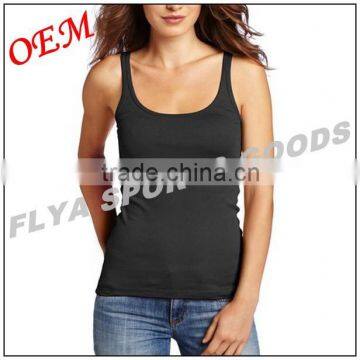 100% cotton plain ladies singlet tops