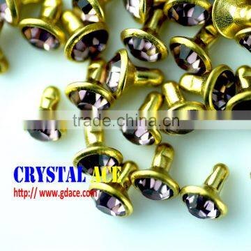 Wholesale rhinestone rivet, decorative rhinestone strass rivet, brass rhinestone rivet for decoration