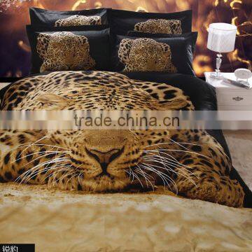 animal leopard print 3D bedding set with quilt cover bed sheet