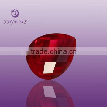 lab create tear-drop ruby price carat corundum stone