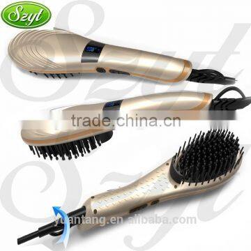 hair brush electric nylon bristle hair straightener ceramic brushes-HSB002QU