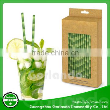 Bamboo Design Wholesale Disposable Drink Striped Paper Straws                        
                                                                                Supplier's Choice