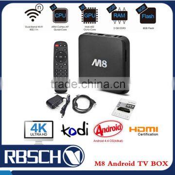 M8 TV BOX Amlogic S802 Quad core Android 4.4 2GB/8GB OTT 4k Android TV BOX