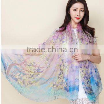 2016 chinese bulk newest style digital print pure silk scarf shawl wraps woman silk scarves                        
                                                                                Supplier's Choice