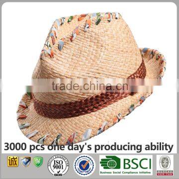 Trilby Fedora hat manufacture wholesale china Raffia Straw Hat