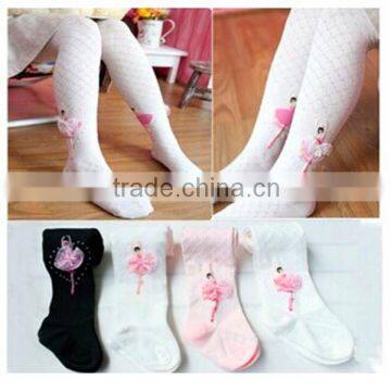 Cute princess durable dance cotton ballet tights, white ballet tube tights pantyhose