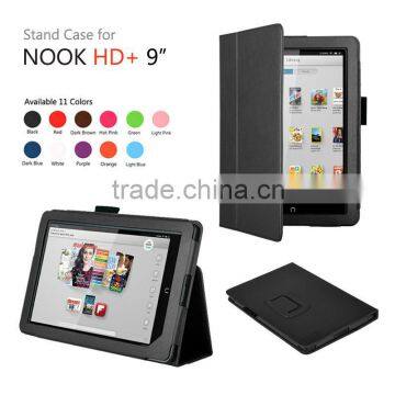 pu leather back stand case cover for Barnes & Noble nook hd+ 9 tablet