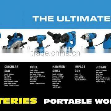 10PC CORDLESS POWER TOOL KIT 18 VOLT 3 X Li-Ion BATTERIES photo-3