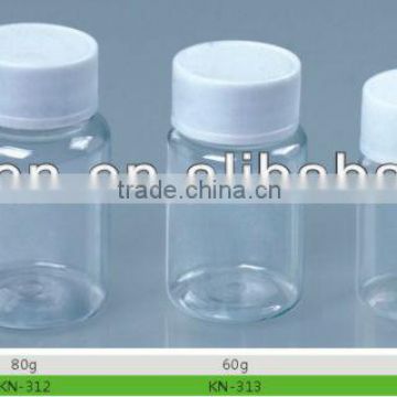 30-100g plastic pet transparent medical bottle ( for pills, capsule, solid powder)