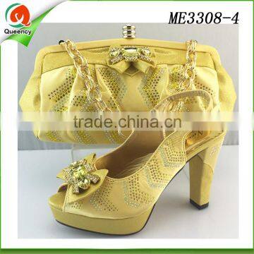 yellow shoes for woman italian shoe and bag set crystal handbag for ladies