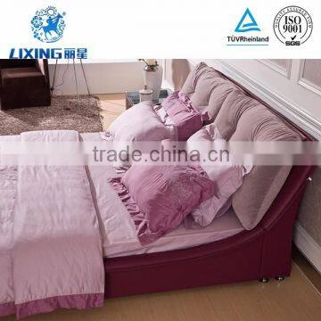 Customized Modern European Style Purple Leather Commercial Hotel Bed photo-3