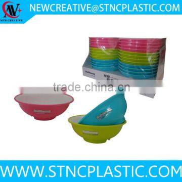 simple design double wall colorful pp plastic salad bowl