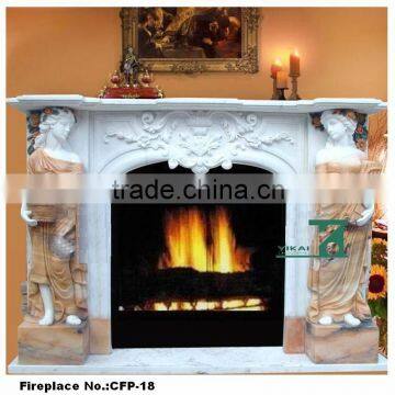 Home Decor Carving Sculpture Stone Fireplace Flame