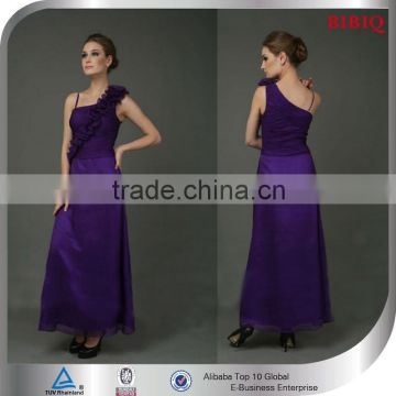 Fashion Purple Satin Appliqued Cocktail Dresses For Women 2015