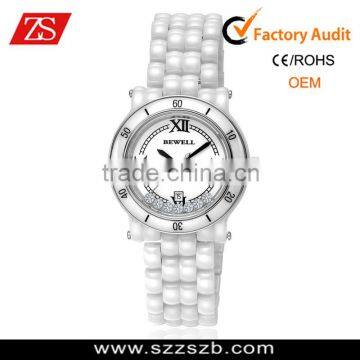 Women's Ceramic White Dial Analog Watch