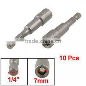 65mm Long Hex Magnetic Power 7mm Socket Nut Driver Setters Bits