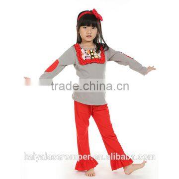 Wholesale Halloween fall baby girl outfits shirts and pants sets new design pumpkin cloth bodysuits red pants