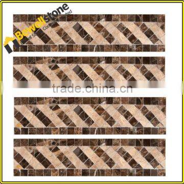 China cheap tailor made natural stone marble border mosaics