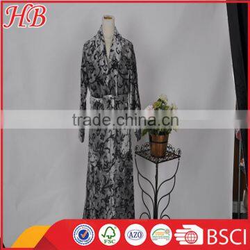 Bottom Print Cut Flannel Fleece Bathrobe photo-2