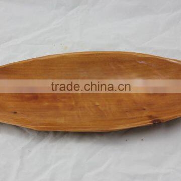 Solid Wood Dried Fruit Snack Dish Olive Point Shape Wooden Plate photo-4