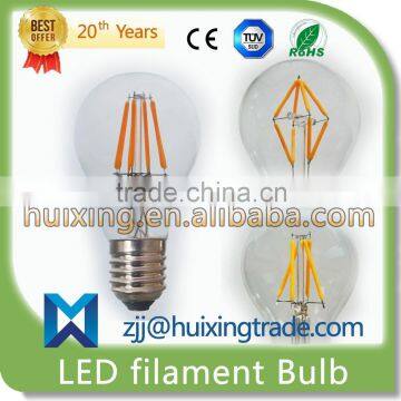 3 Years Warranty High Quality Dimmable 50000 Hours 12/10/8/6/4/2W /E14 E27 E12 E26 B22/ A19 A60 G45 C35 T25 CE LED Filament Bulb