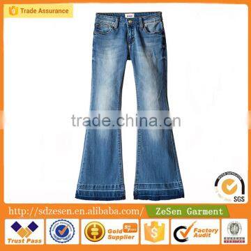 Flare Jeans Blue Steel China Manufacturer Wholesale Simple Apparel For Kid