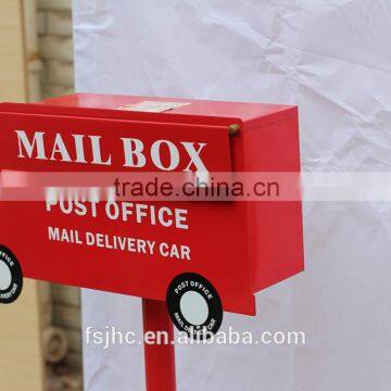 Foshan JHC-1035D Wall Mounted-Post Mounted Dual Use Metal Mailbox/Decorative Letterbox/Car Style Outdoor Postbox For Garden photo-3