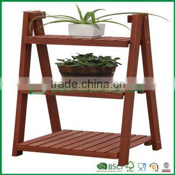 3 tier gradual model bamboo plant flower pot stand in garden