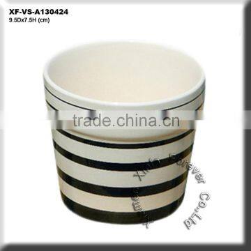 pretty round stripes ceramic garden ware