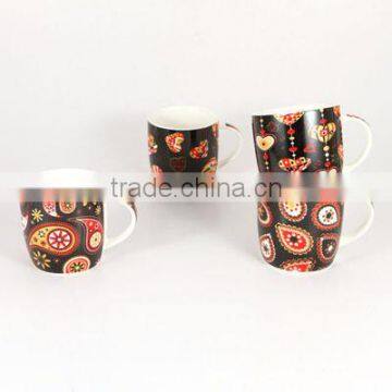 2014 new design ceramic mug with rose patterns